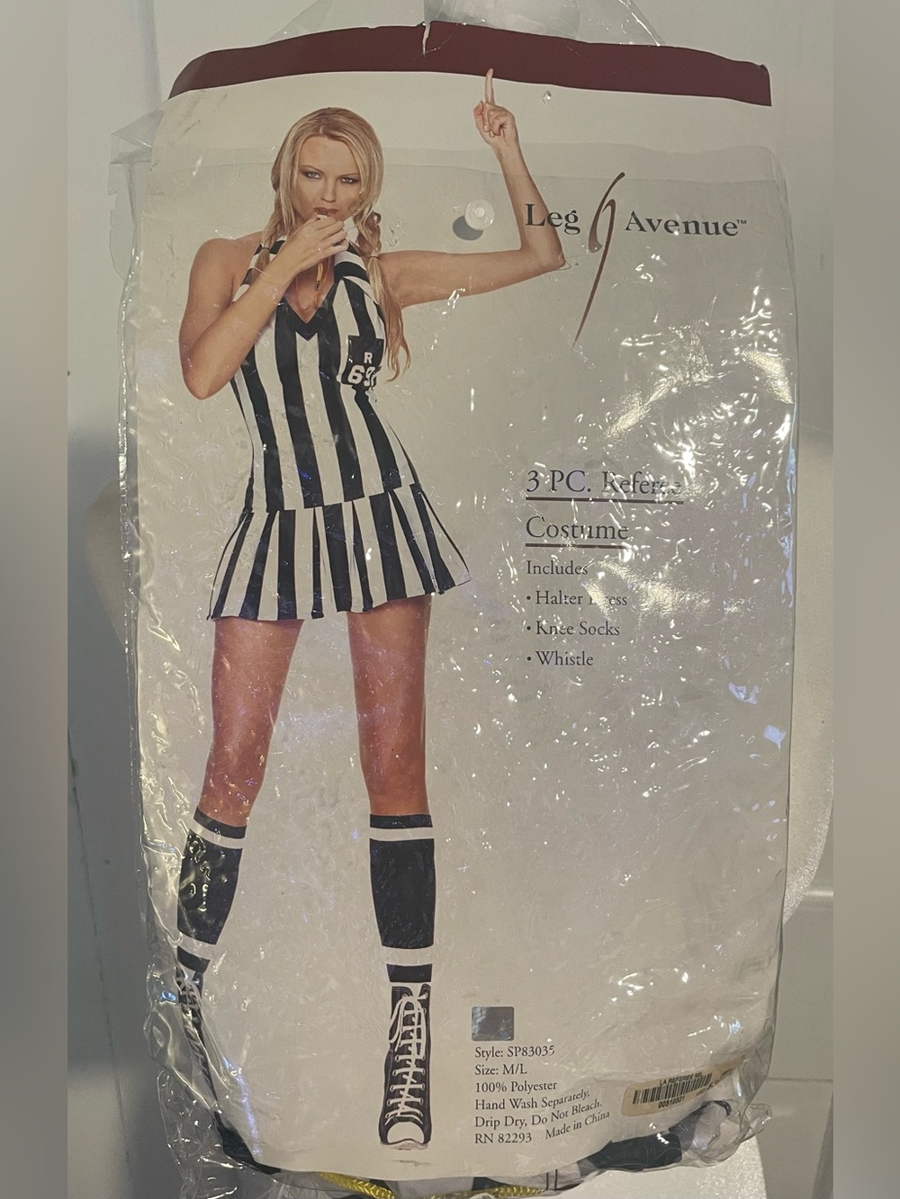 Leg Avenue Black and White Referee Costume Dress